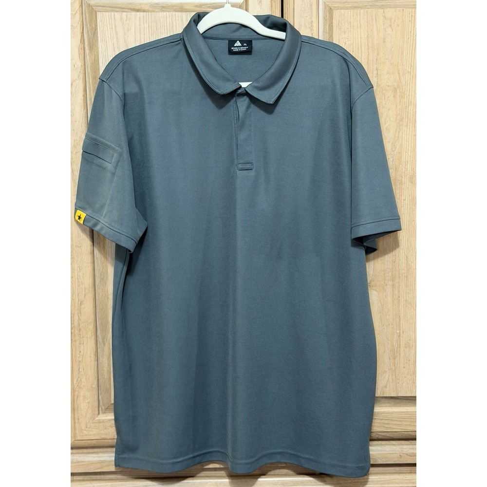Mens Golf Polo Shirt Size‎ XL Gray Cotton Collared Sports Tennis Short Sleeve